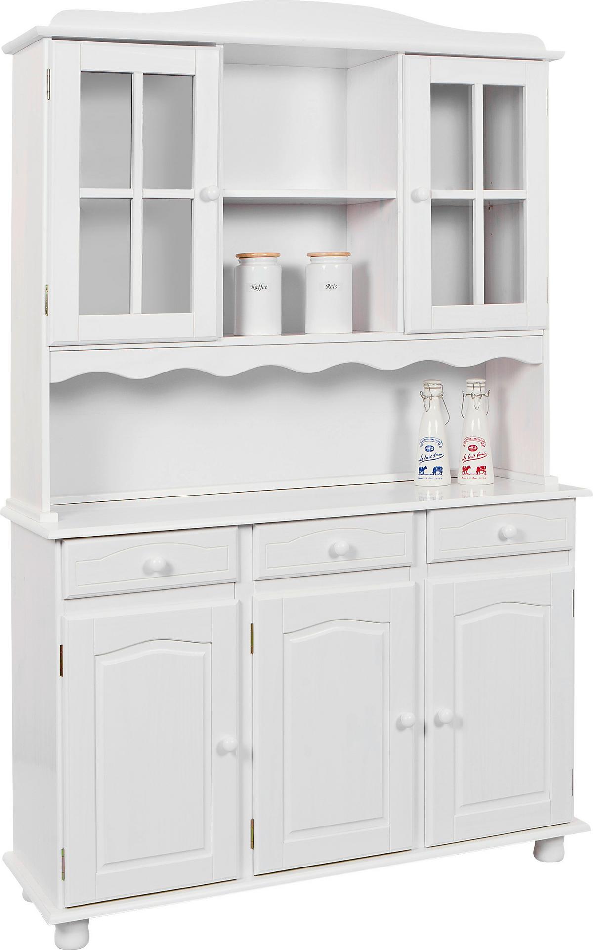 Kredenc SIENA 130 cm bílá - bílá, Lifestyle, dřevo (130/198/43cm) - MID.YOU