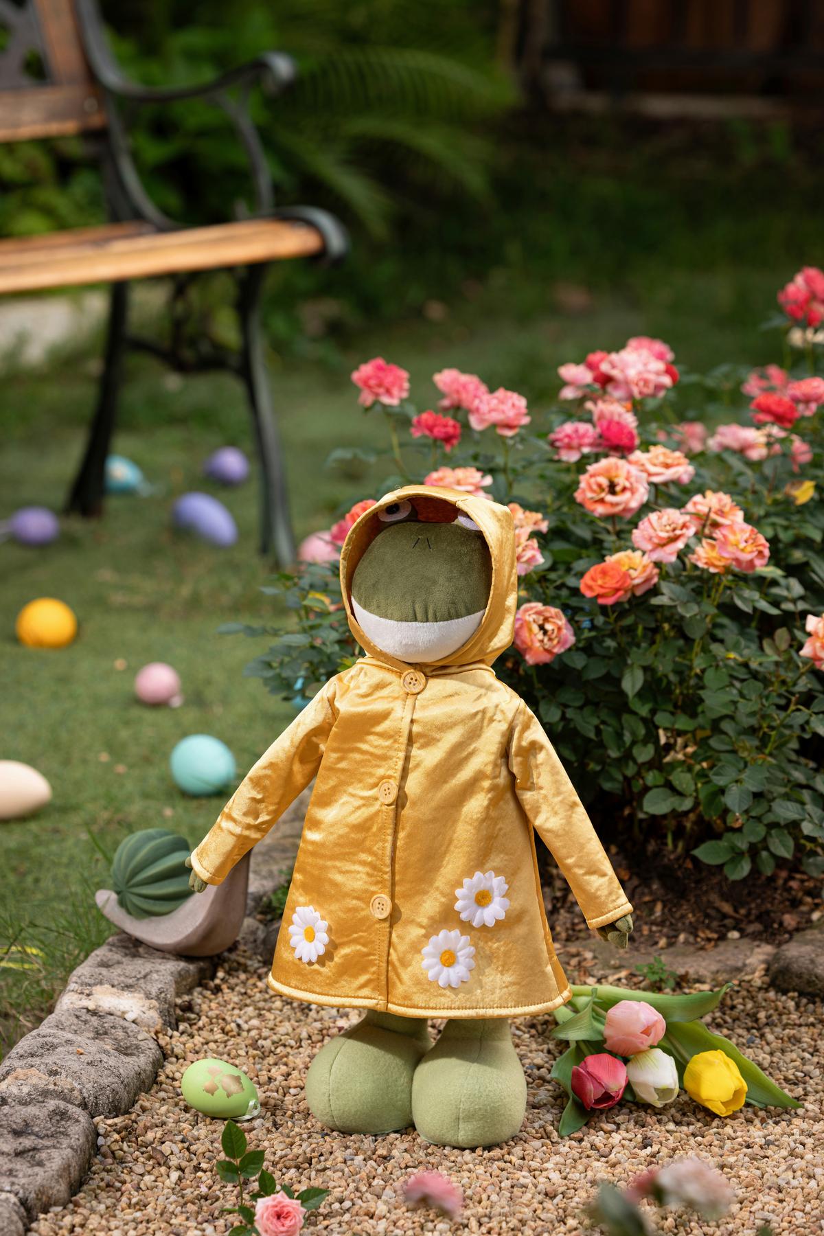 Dekofrosch Mara - Gelb/Grün, KONVENTIONELL, Naturmaterialien/Kunststoff (19/10/40-56cm) - Luca Bessoni