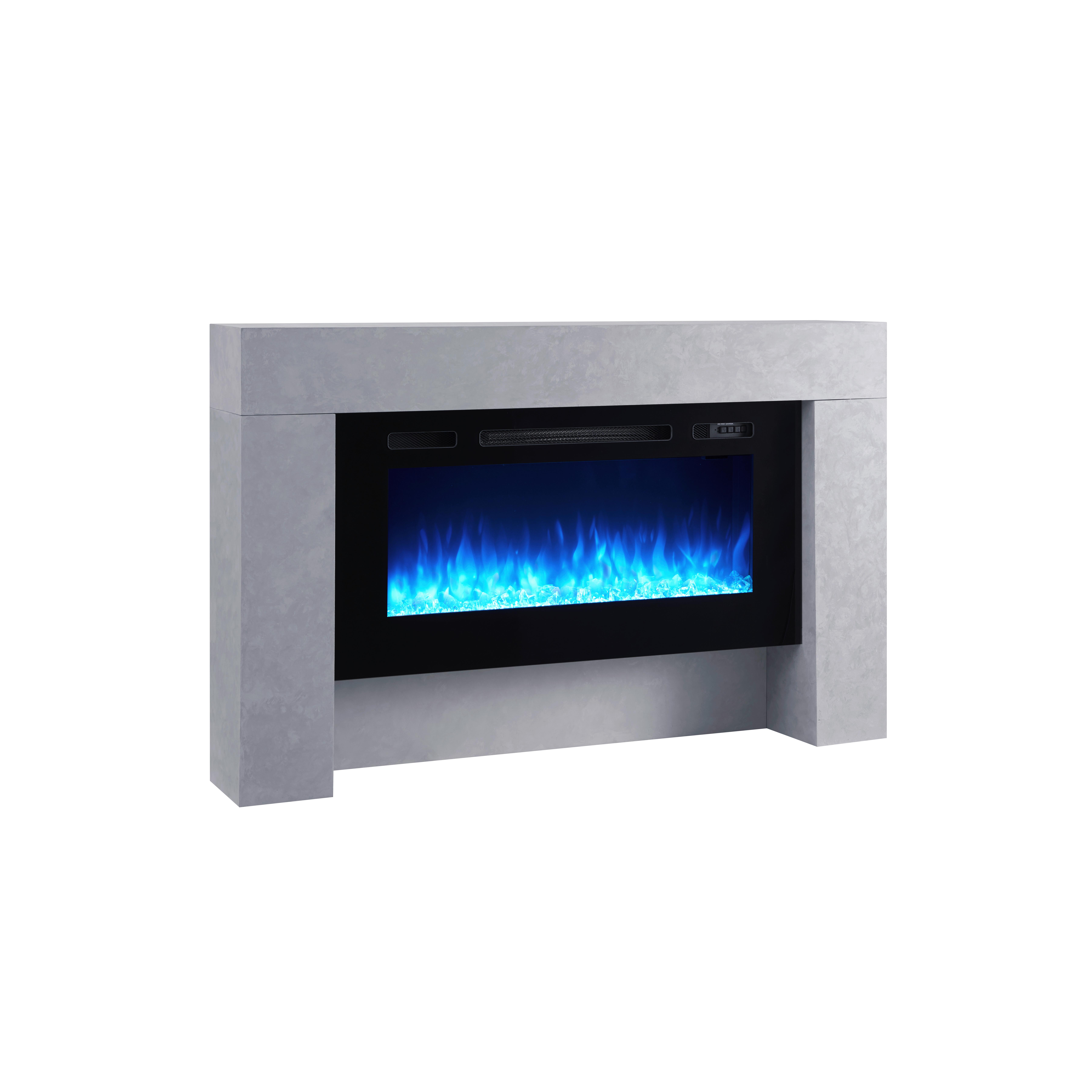 Elektrokamin Herkules - Grau, Basics, Holzwerkstoff/Metall (141/21/88cm)