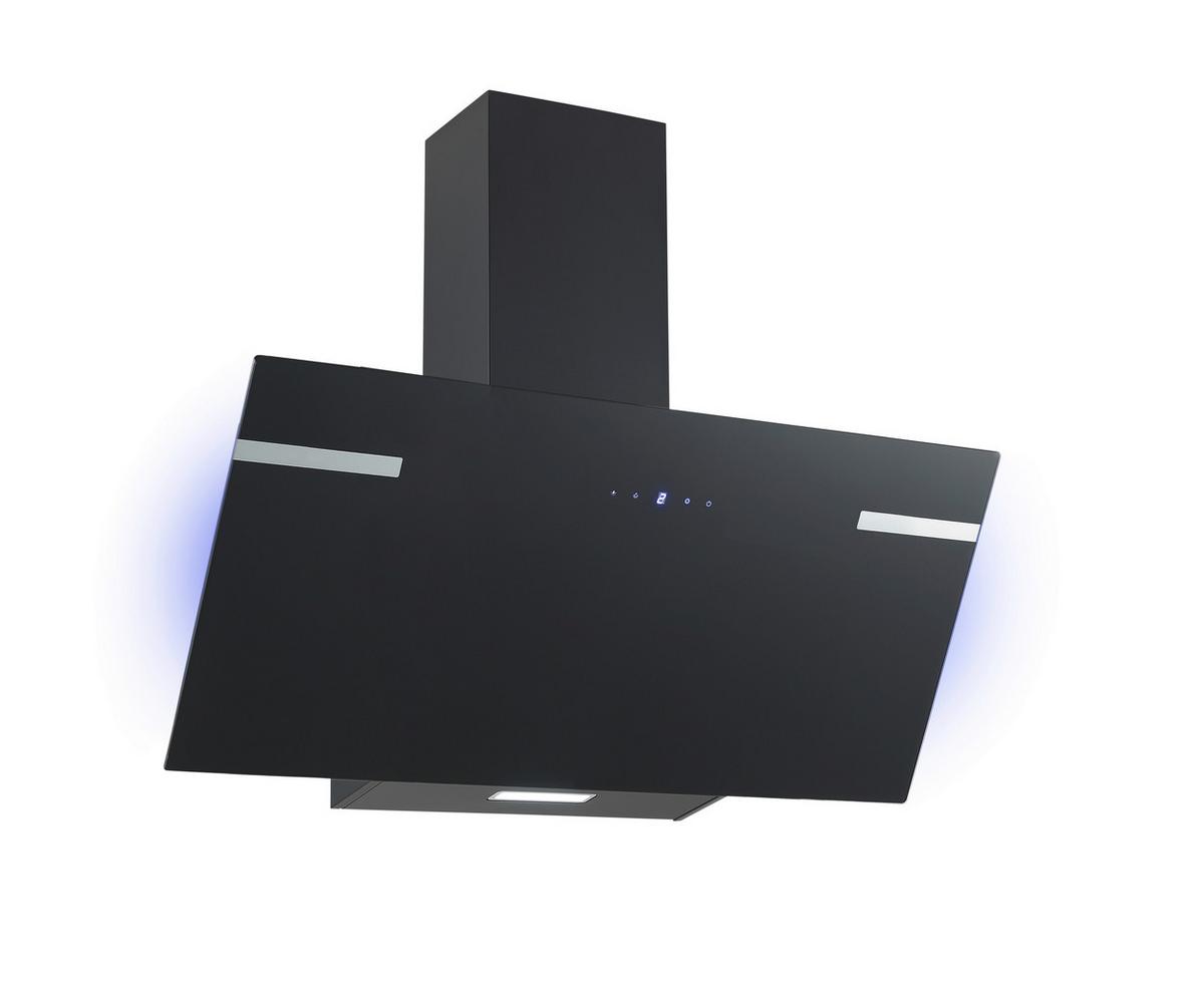 Kopffreihaube Respekta Solea Metall/Glas Schwarz B: 90 cm - Schwarz, Trend, Glas/Metall (90/76,4-114,4/38,2cm) - Respekta