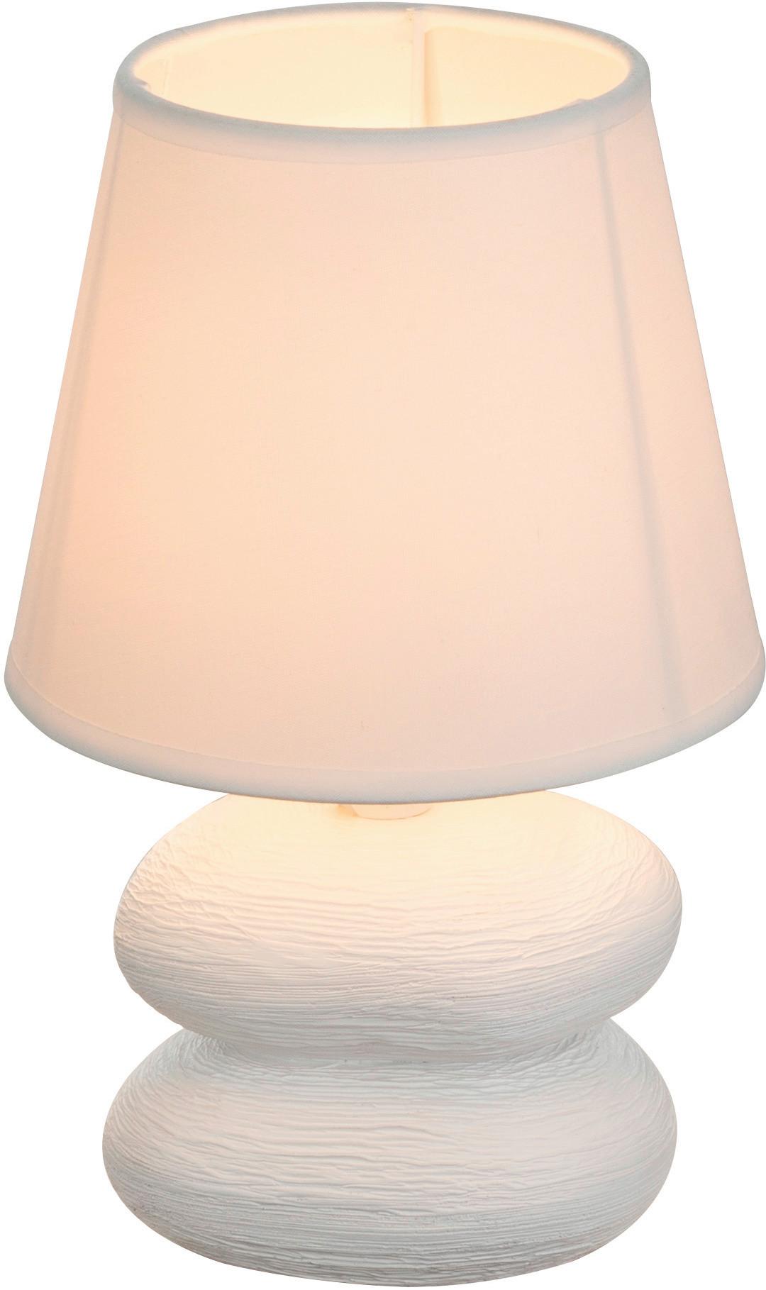 Tischlampen Lily Weiß Lily - Weiß, ROMANTIK / LANDHAUS, Keramik/Textil (15/22cm) - James Wood