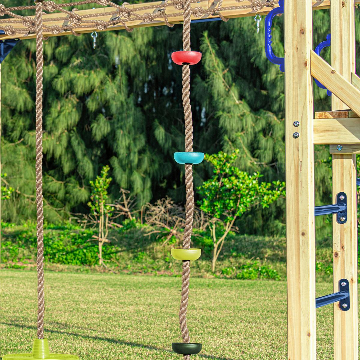Klettergerüst mit Rutsche Lila - Blau/Lila, Basics, Holz/Kunststoff (522,5/196,2/205cm) - Ambia Garden