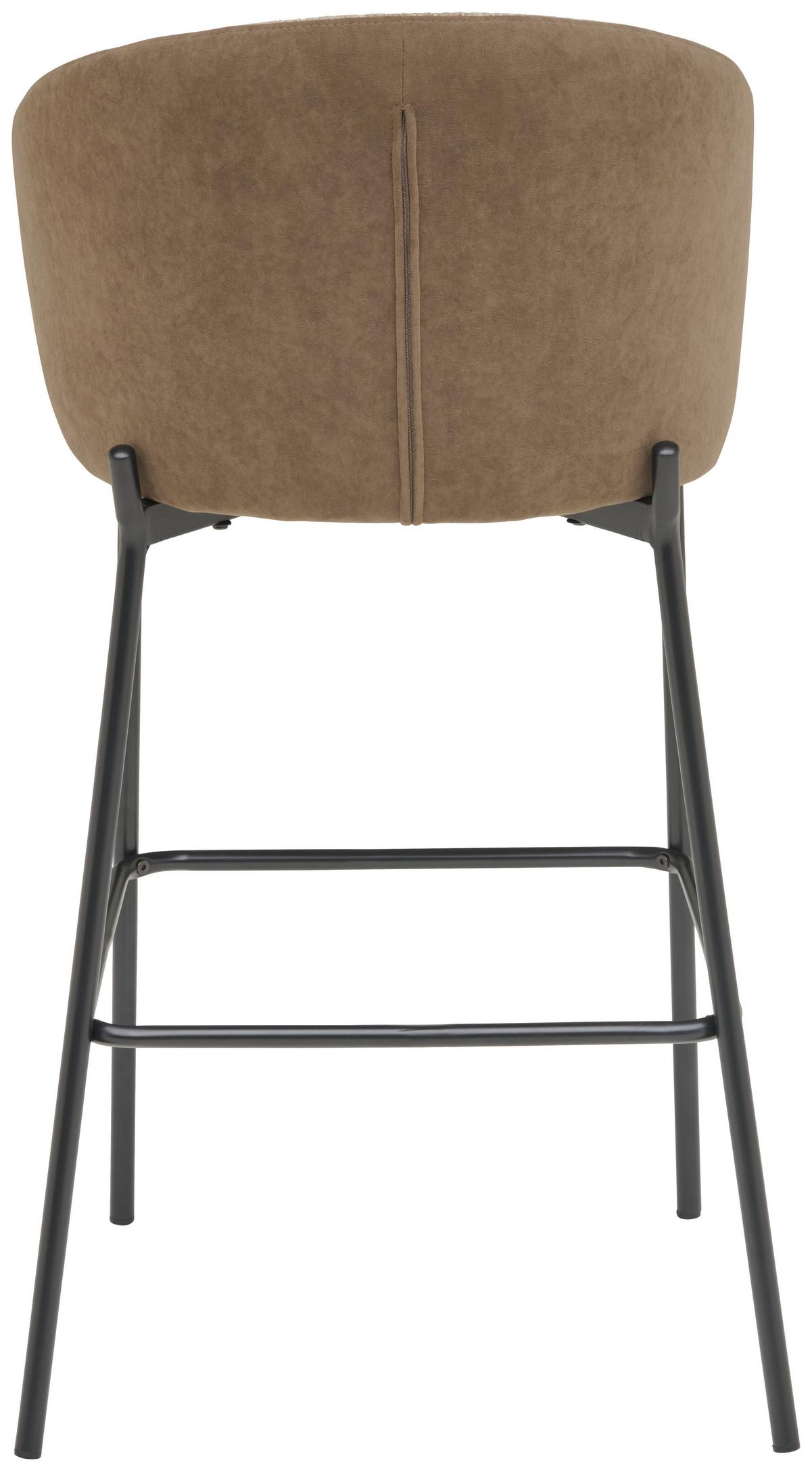 Barhocker Corey Textil Braun B: 53,5 Cm - Schwarz/Braun, MODERN, Textil/Metall (53,5/101/54cm) - MID.YOU