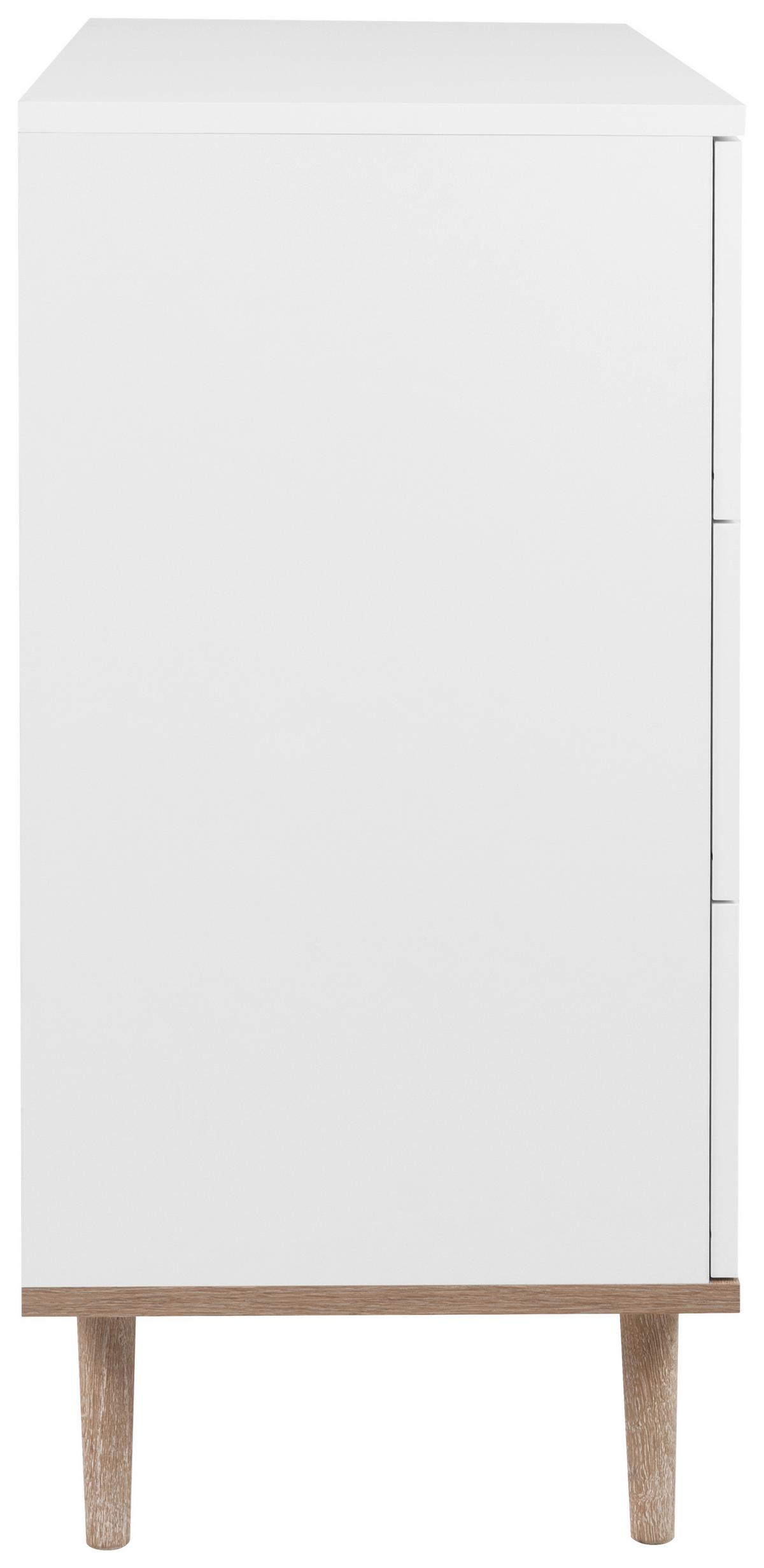 Kommode B 80 Cm Göteborg, Weiß/eiche Dekor - Weiß/Sonoma Eiche, KONVENTIONELL, Holzwerkstoff (80/86,5/40cm) - MID.YOU