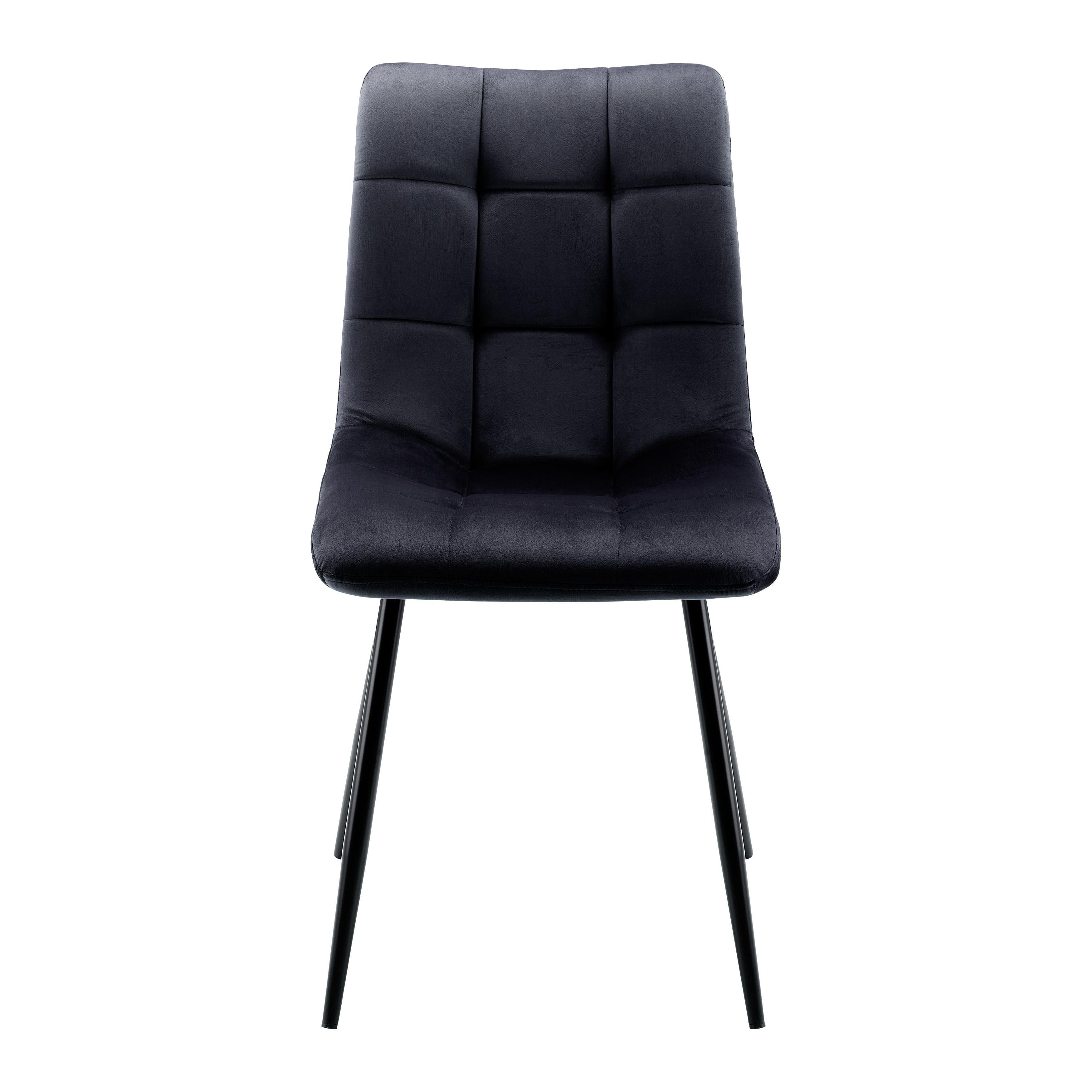 Elegantní Židle Suri Tmavěmodrá - černá/tmavě modrá, Moderní, kov/dřevo (46/87/59cm) - Bessagi Home