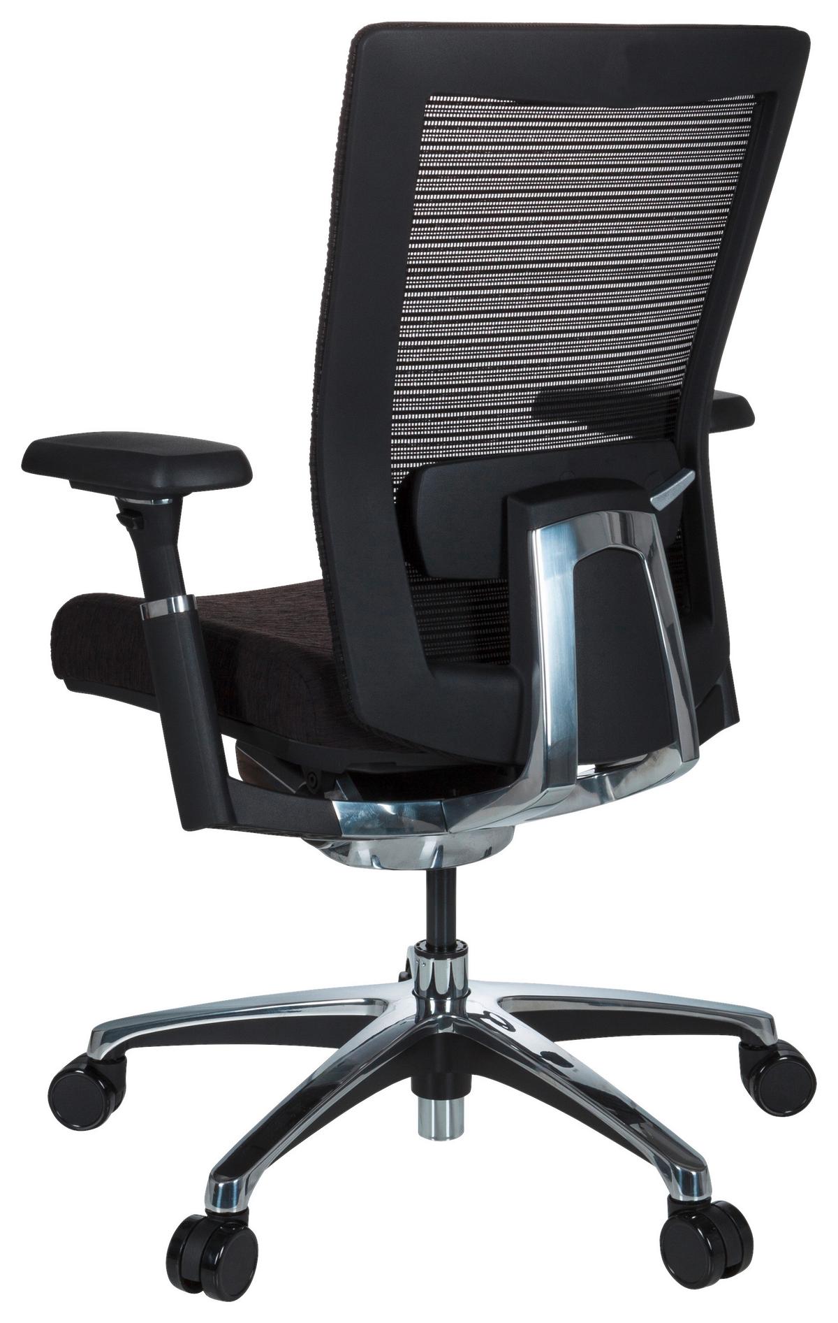 Bürostuhl Nova Pro Alu Armstützen Schwarz - Chromfarben/Schwarz, MODERN, Kunststoff/Textil (65/101/60cm) - MID.YOU
