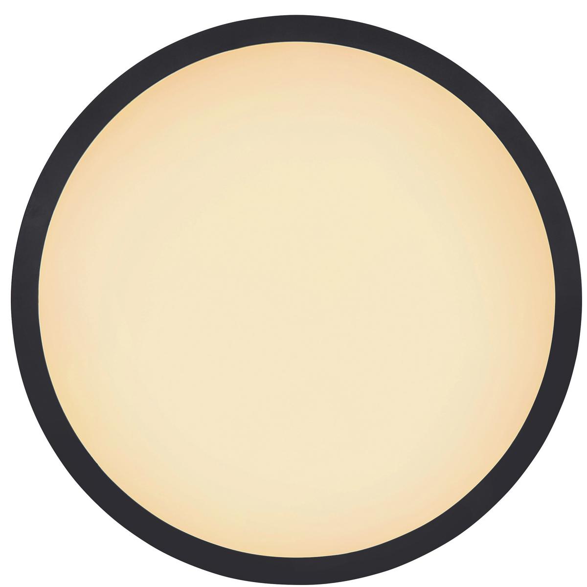 LED-Deckenleuchte Sapana Ø 42 cm mit Memory-Funktion - Opal/Schwarz, Basics, Kunststoff (42/2,5cm) - Globo