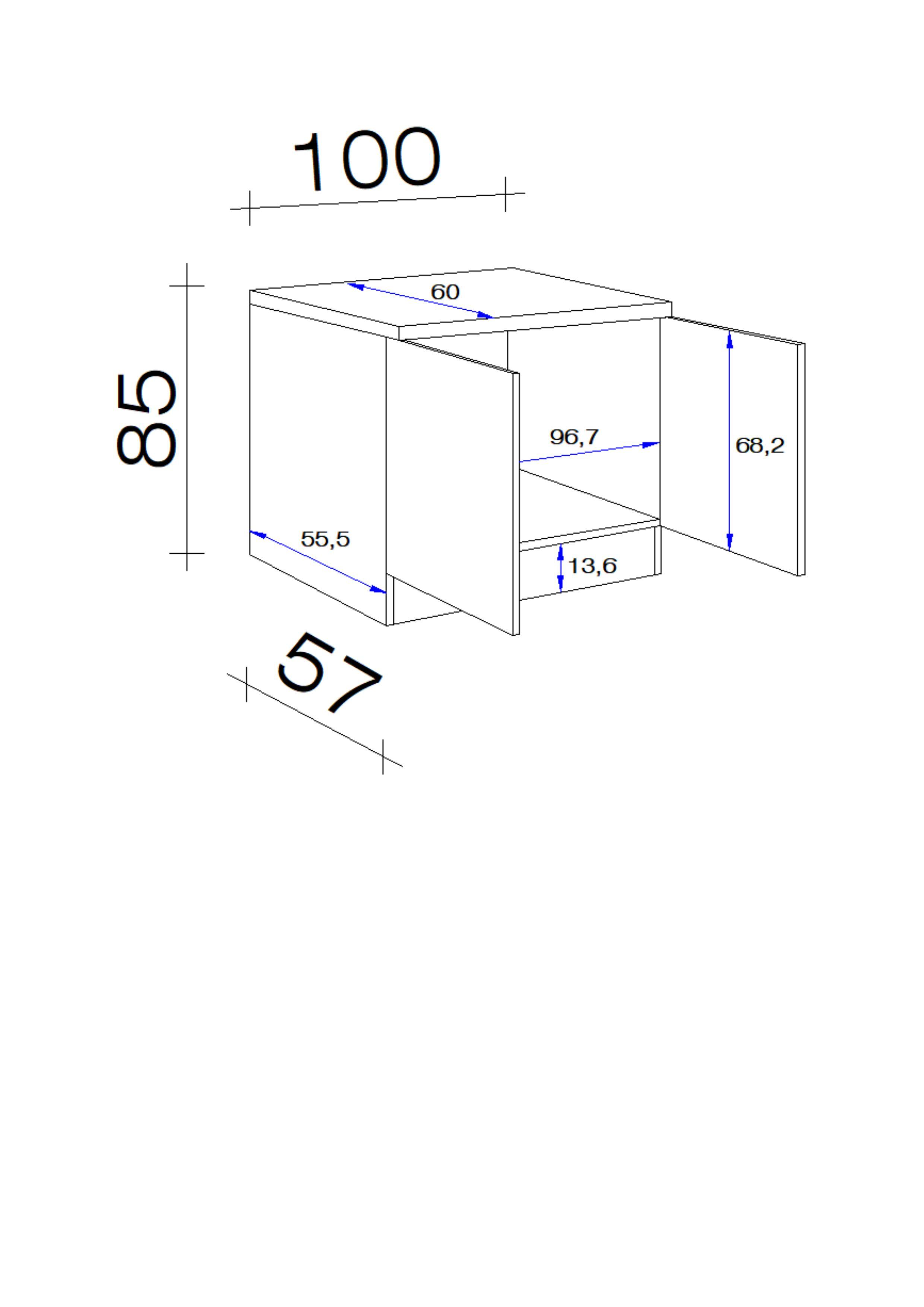 Dřezová skříňka NANO DSPU 100 ES - barvy buku/béžová, Moderní, kompozitní dřevo/plast (100/85/57cm)