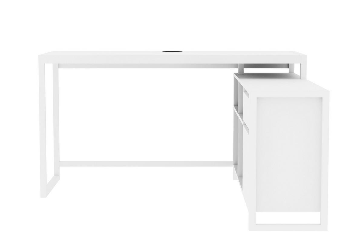 Eckschreibtisch Denver Weiß L: 139cm - Weiß, MODERN, Holzwerkstoff (139/139/75cm) - MID.YOU