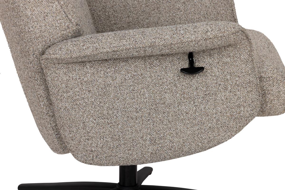 Relaxsesselset Mellow Taupe B: 77 cm - Taupe/Schwarz, Design, Holz/Textil (77/108/81cm) - Livetastic