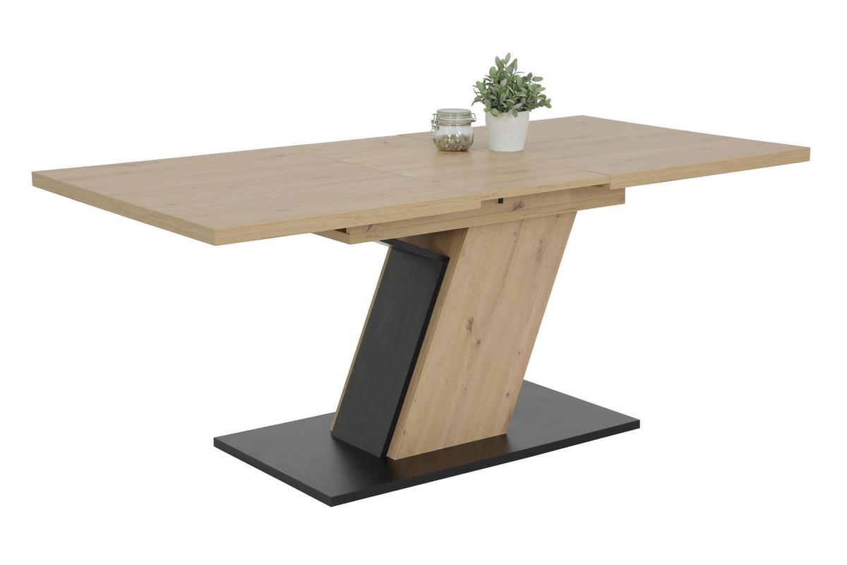 Tischgruppe Luise G - Eiche Artisan/Grau, MODERN, Holzwerkstoff/Textil (140 - 180/76/90cm) - MID.YOU