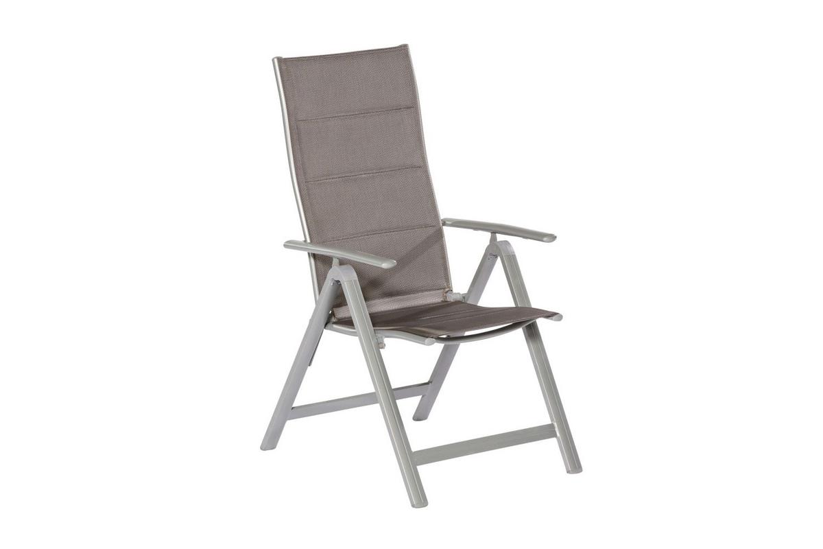 Gartenmöbel Set 5-Tlg. Taviano Metall/Glas/Textil - Silberfarben/Braun, ROMANTIK / LANDHAUS, Glas/Textil - Gardenson