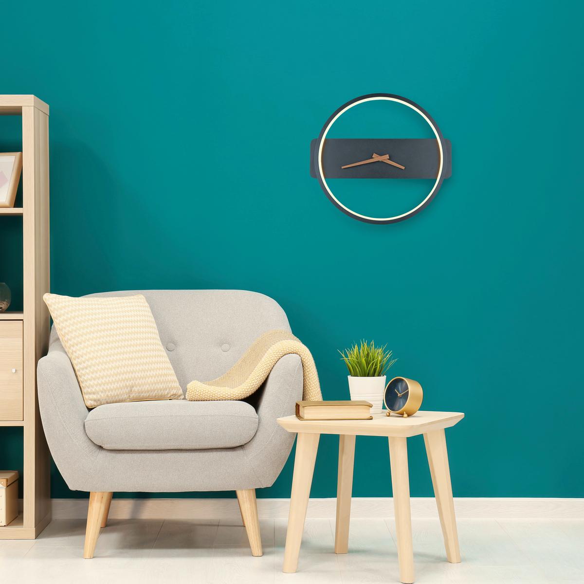 Wanduhr Batteriebetrieb - Schwarz/Weiß, Design, Kunststoff/Metall (35/32/5,5cm) - Globo