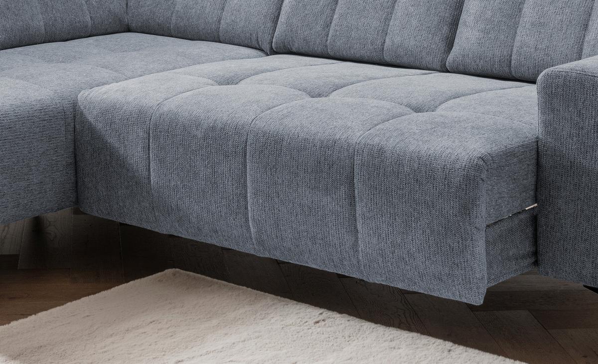 Ecksofa Mit Usb Anschluss Sano, Hellblau, S: 200x261 Cm - Schwarz/Hellblau, MODERN, Textil (200/261cm) - Livetastic