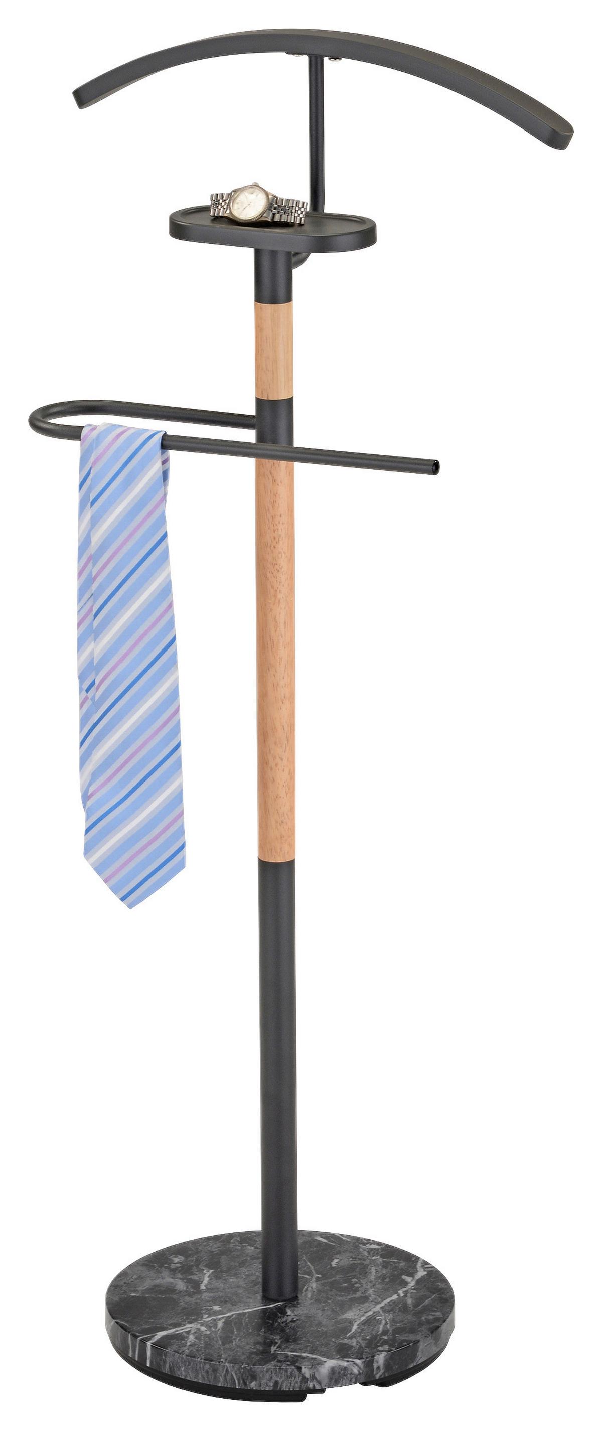 Ruhaállvány Rudy - natúr színű/fekete, Modern, fa/fém (47/112/31cm)