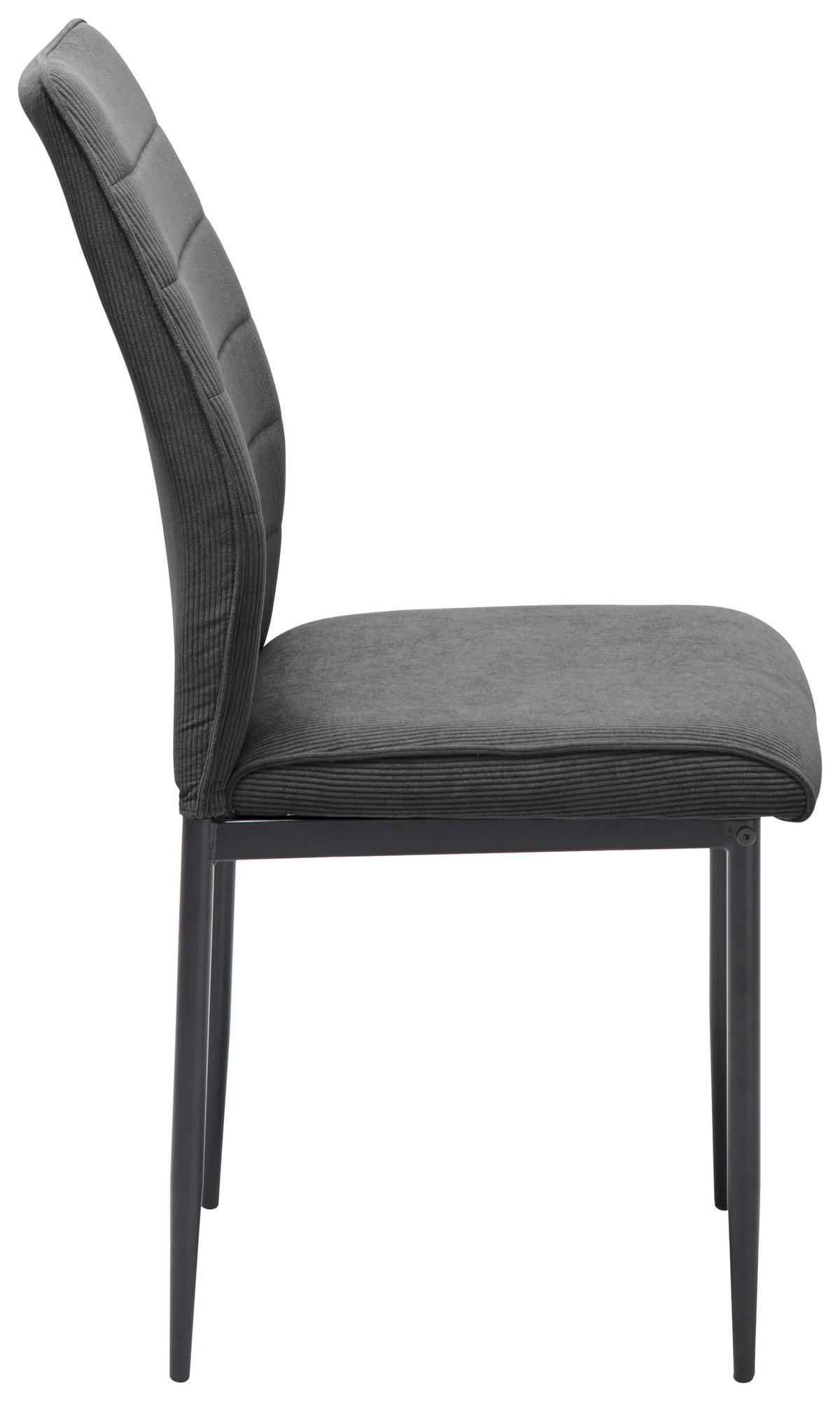 Stuhl-set Ratford - Schwarz/Grau, LIFESTYLE, Textil/Metall (44/96/58cm) - Livetastic