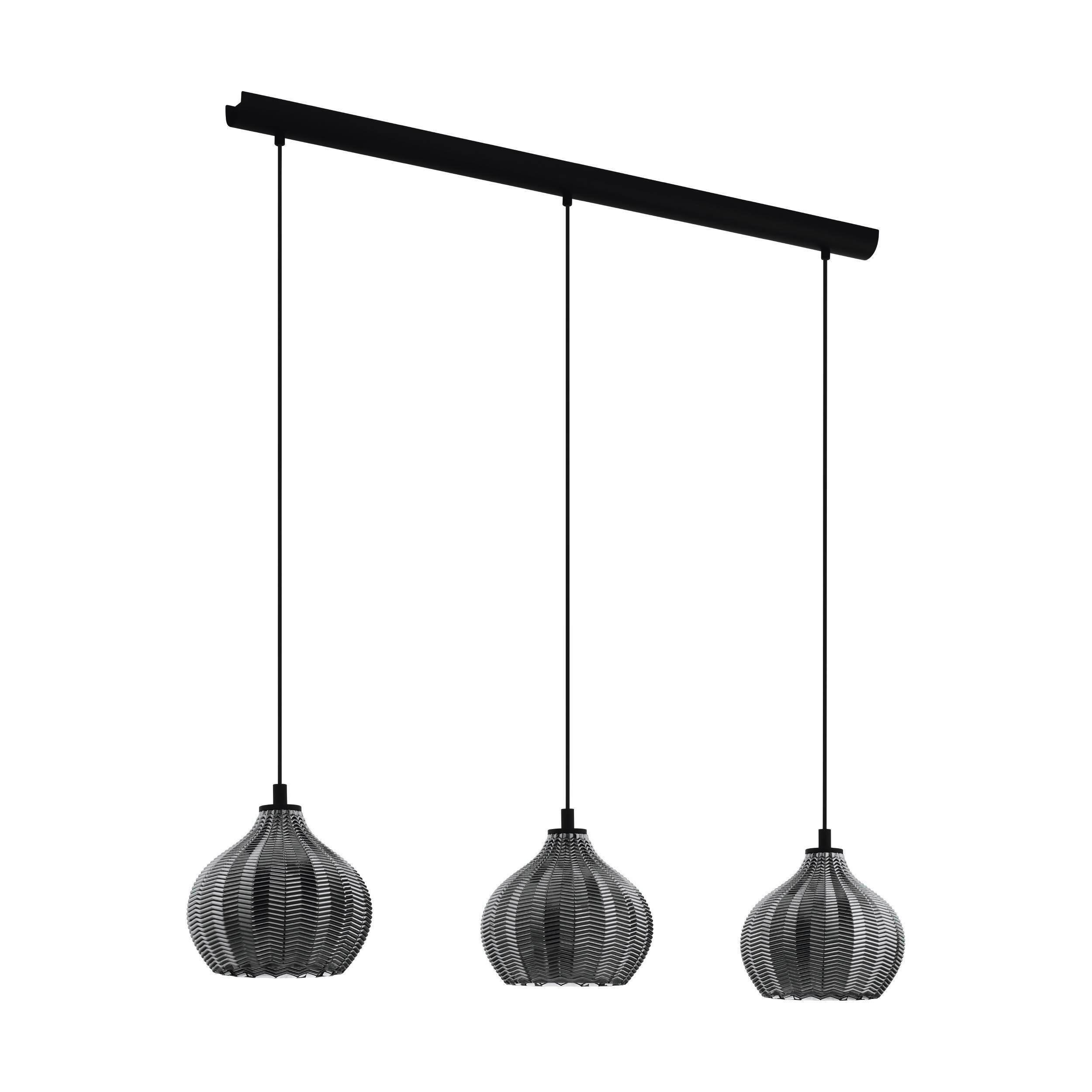 Hängeleuchte 43577_tamallat - Schwarz, Design, Glas/Metall (105/23/110cm) - Eglo