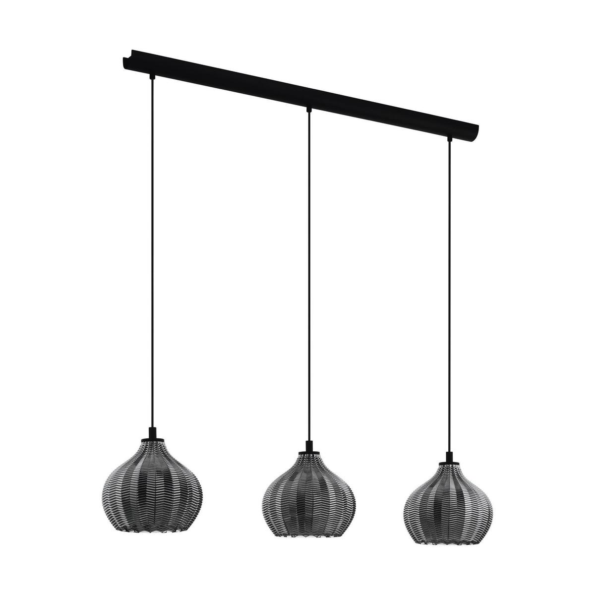Hängeleuchte 43577_tamallat - Schwarz, Design, Glas/Metall (105/23/110cm) - Eglo