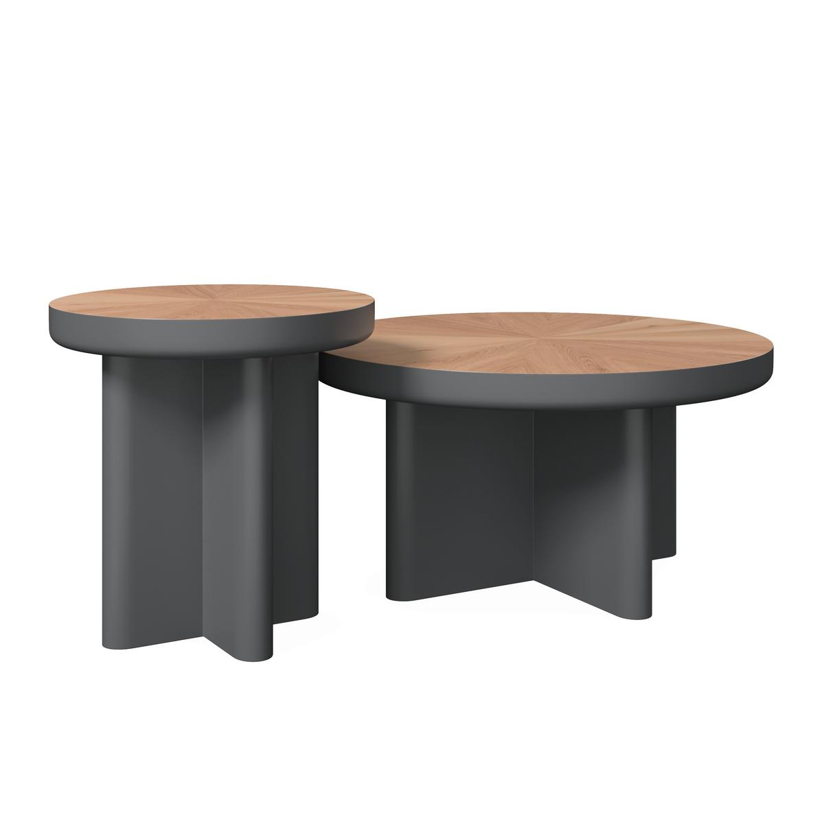 KONFERENČNÍ STOLEK VIOLA - šedá/barvy dubu, Moderní, dřevo/kompozitní dřevo (80/50/80/50/41/51cm) - Bessagi Home