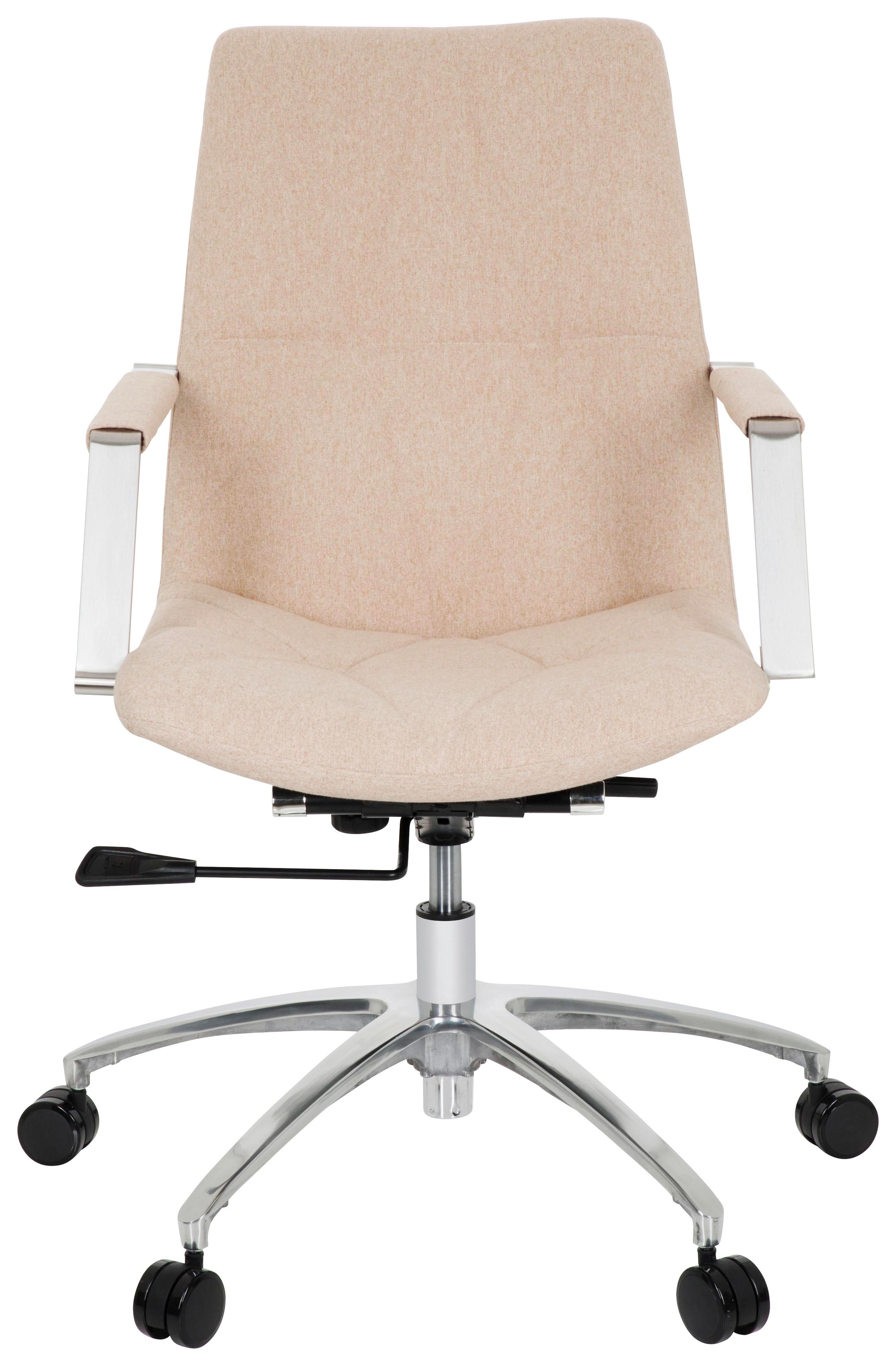 Drehstuhl Saranto II Beige - Beige/Alufarben, MODERN, Kunststoff/Textil (57/100/75cm) - MID.YOU