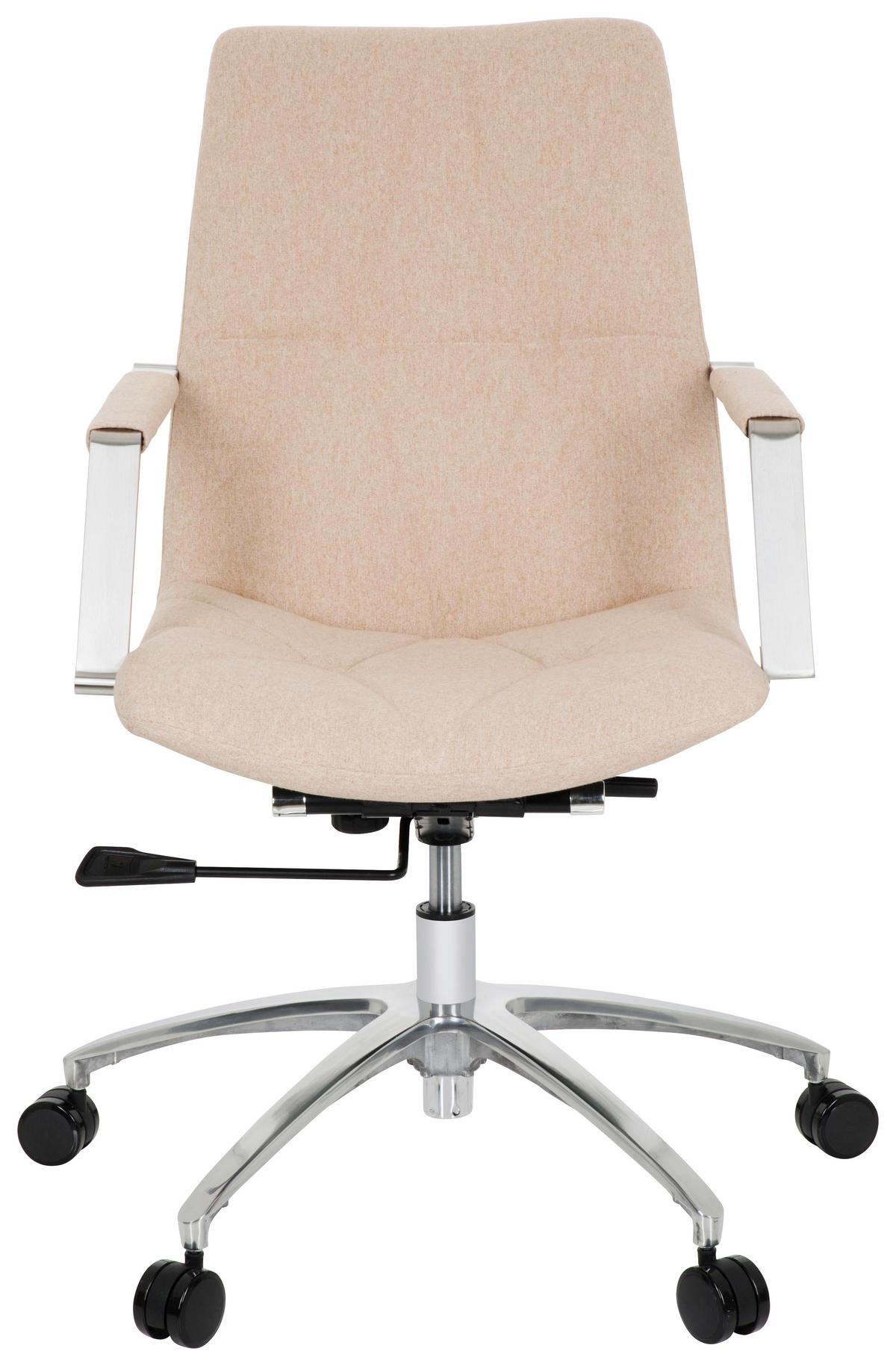 Drehstuhl Saranto II Beige - Beige/Alufarben, MODERN, Kunststoff/Textil (57/100/75cm) - MID.YOU