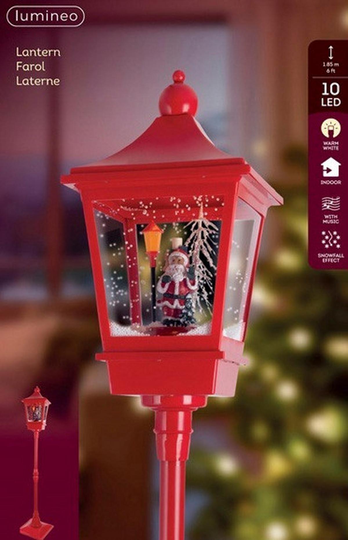 LED vianočná figúrka V: 185 cm - červená, Basics, plast (37,5/37,5/185cm)