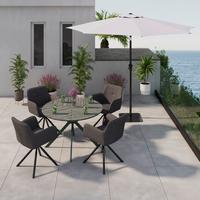 Sonnenschirm Tropea - Dunkelgrau/Hellgrau, MODERN, Textil/Metall (291cm) - Beldano