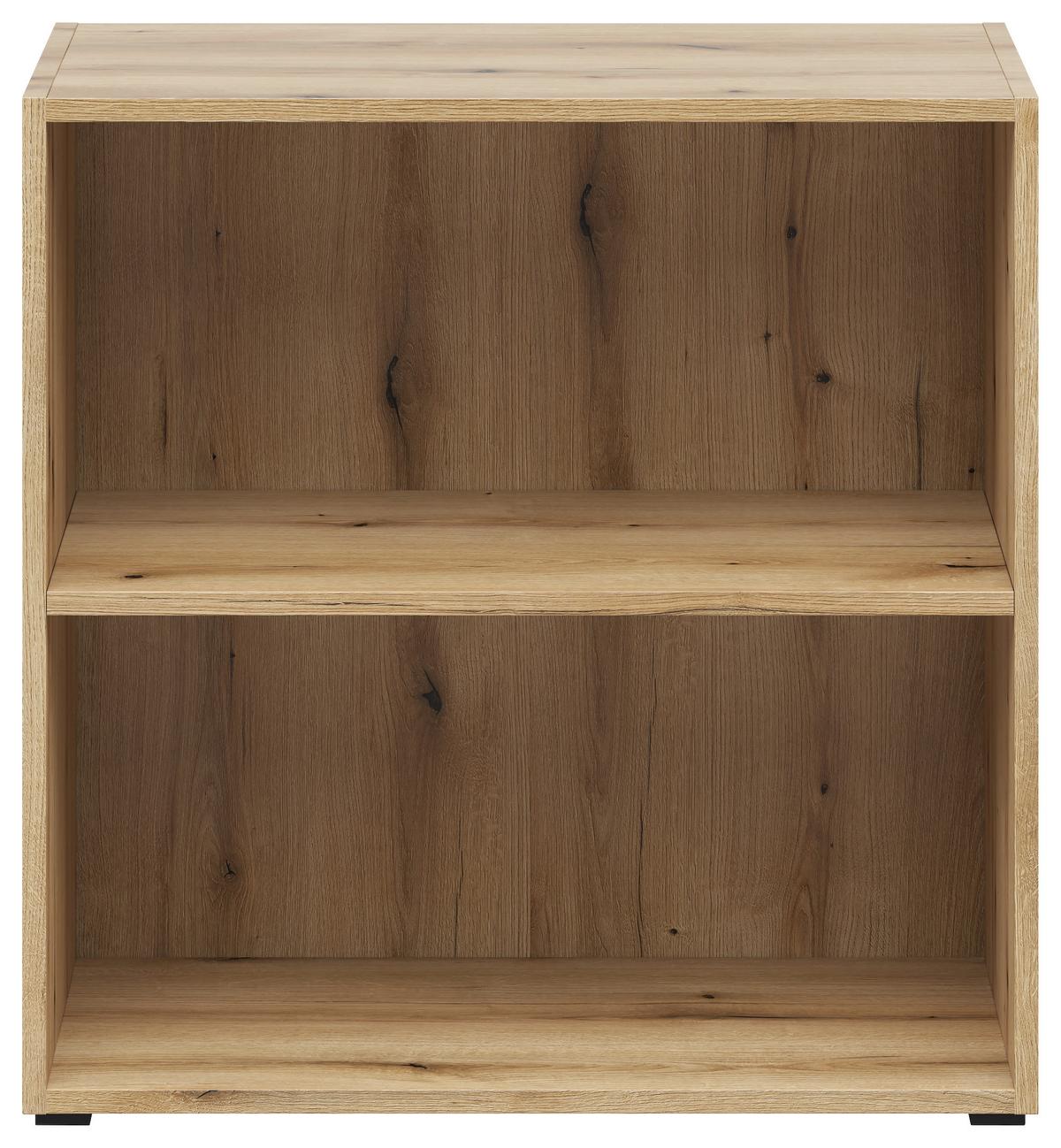 Regal 2 Fächer, B: 64 cm Sixty-Four, Eichefarben - Eichefarben/Schwarz, Trend, Holzwerkstoff (64/64/35cm)