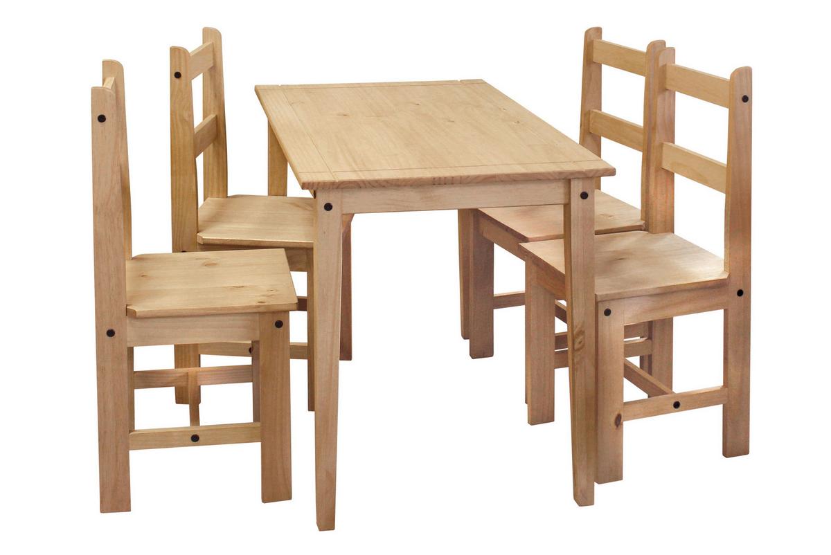 Tischgruppe Naturfarben, Honig L: 108cm - Naturfarben/Honig, Natur, Holz (108/65/76cm) - Livetastic