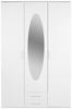 Drehtürenschrank Mit Spiegel 120 cm Paul, Weiß - Eichefarben/Weiß, ROMANTIK / LANDHAUS, Glas/Holzwerkstoff (120/196/53,5cm)