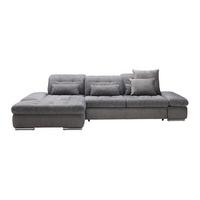 Rohová sedačka SANFINO, ľavá, grafitová / sivá - sivá/grafitová, Konventionell, kov/drevo (199/79-96/305cm) - Premium Living
