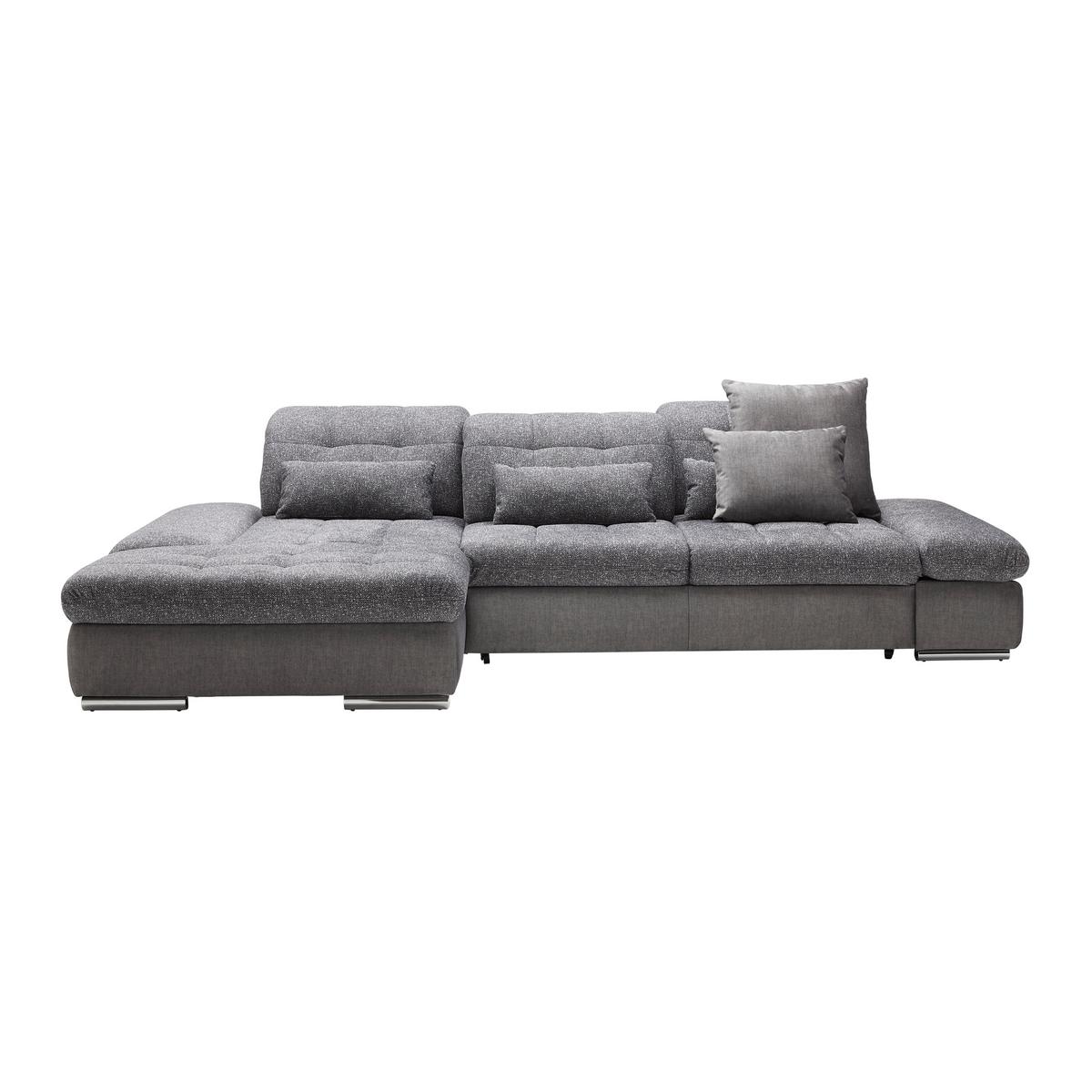 Rohová sedačka SANFINO, ľavá, grafitová / sivá - sivá/grafitová, Konventionell, kov/drevo (199/79-96/305cm) - Premium Living