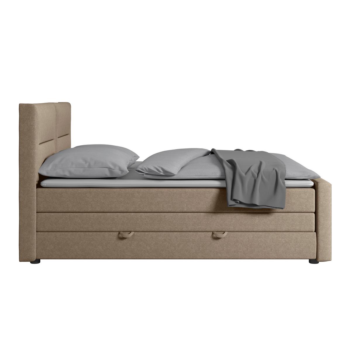 Boxspringbett mit Bettkasten Kyoto Beige 180x200 - Beige, MODERN, Holz/Kunststoff (180/200cm) - MID.YOU