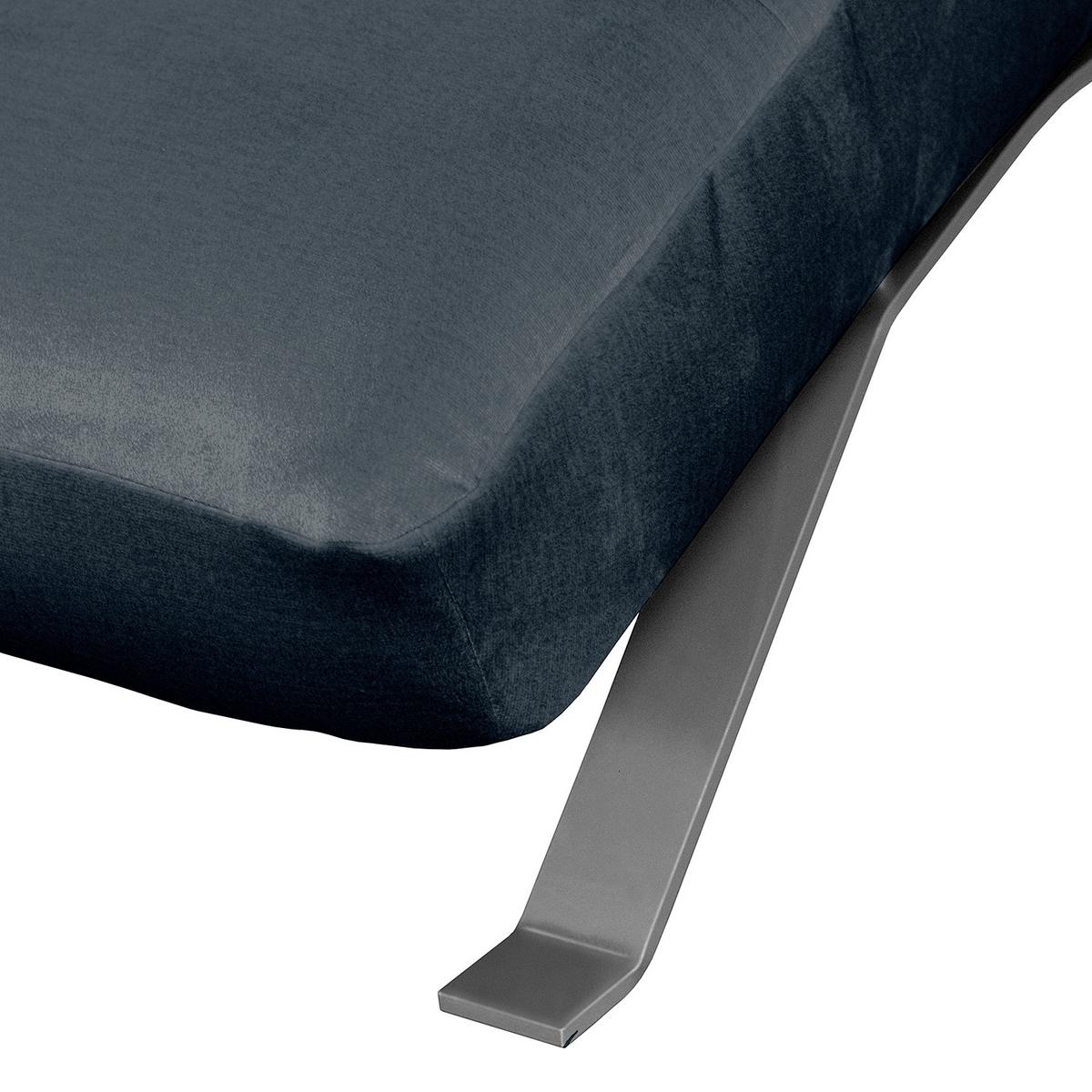 Relaxliege Swing Silver Dunkelblau B: 65 cm - Silberfarben/Dunkelblau, Design, Textil (65/65-95/171cm) - Livetastic