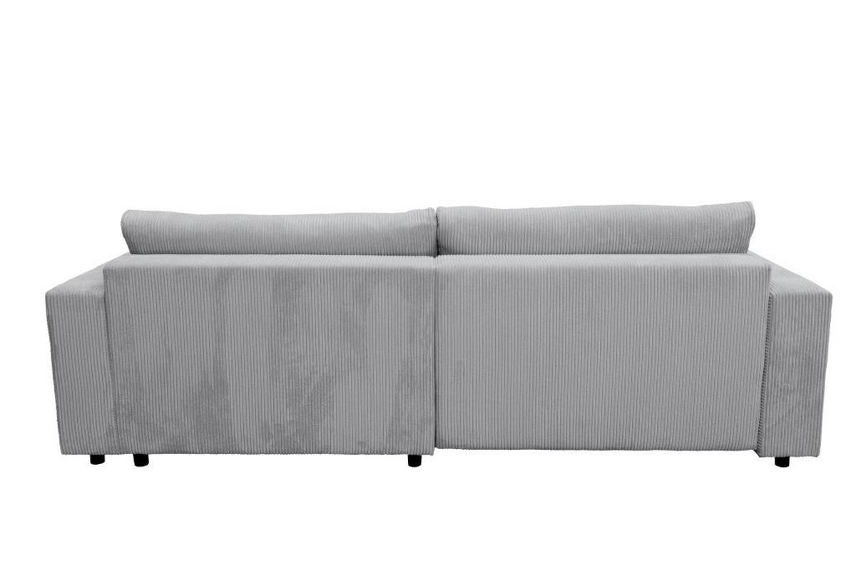 Rohová sedačka XELA, sedenie boxspring, sivý menč. - čierna/sivá, Modern, textil (265/170cm)