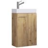 Waschbecken mit Unterschrank Slito B: 40,5 cm Eiche Dekor - Honigeiche/Weiß, MODERN, Keramik/Holzwerkstoff (40,5cm) - MID.YOU