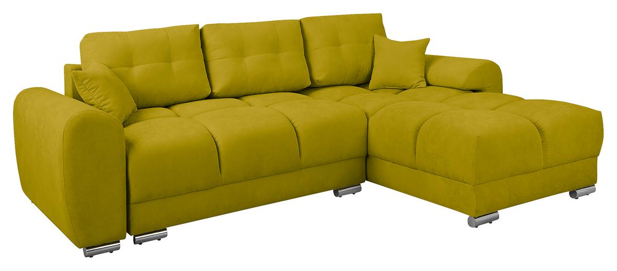 Ecksofa Azzuro Grün S: 256x175 Cm - Silberfarben/Grün, Design, Textil (256/175cm) - Livetastic