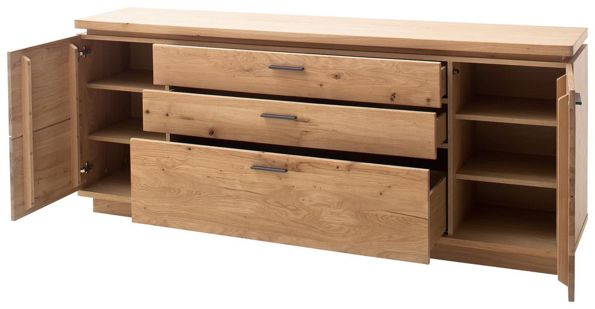 Sideboard teilmassiv 210 cm Barcelona Eichefarben - Eiche Bianco, Design, Holz/Holzwerkstoff (210/84/44cm) - Livetastic