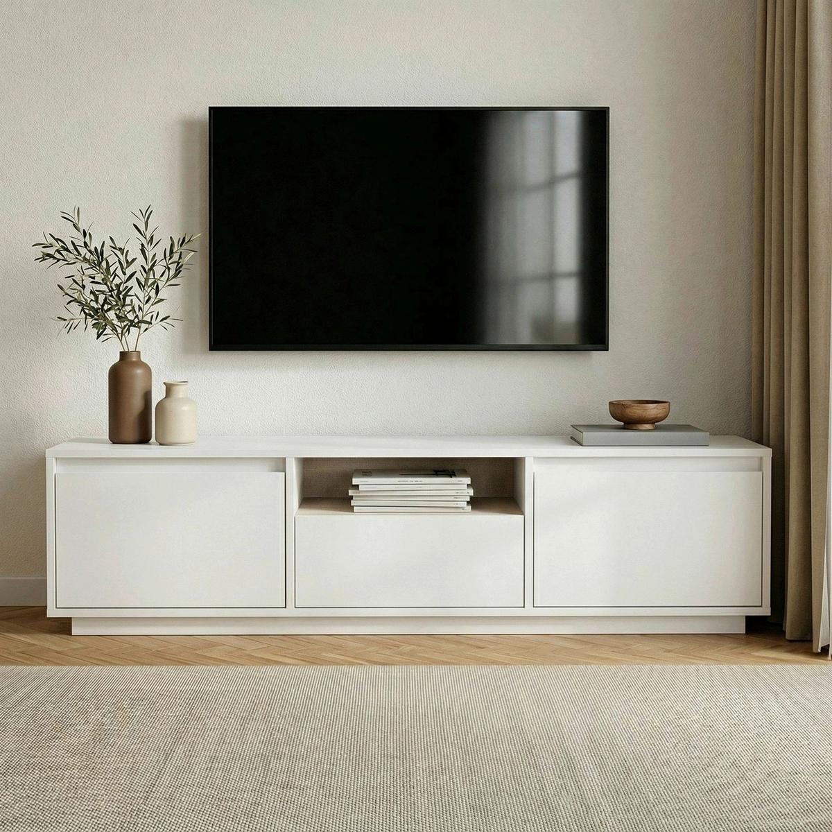 TV-ELEMENT Weiß B:160cm - Weiß, MODERN, Holzwerkstoff (160/42/30cm)