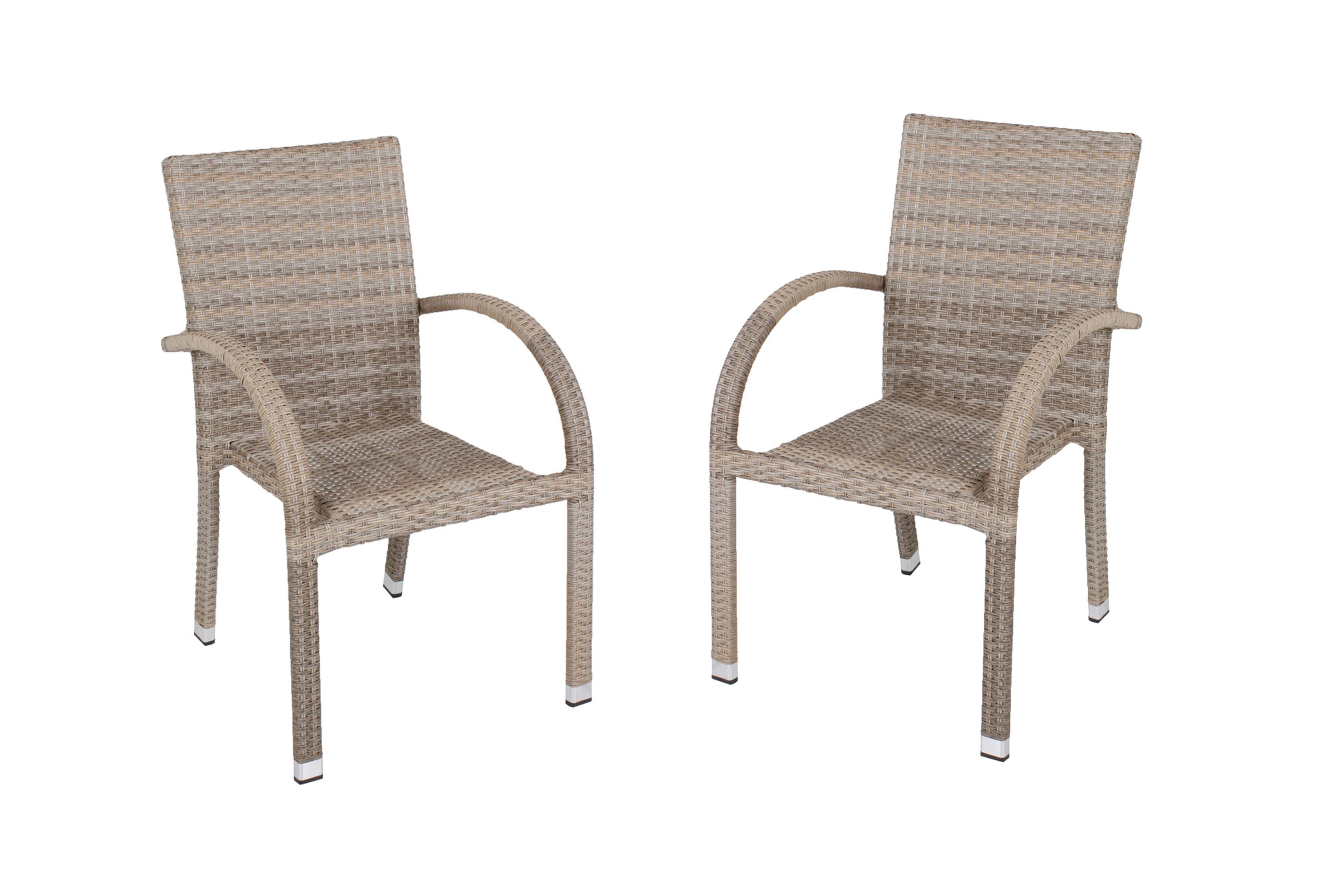 Stapelstuhl Modesto - Sandfarben/Grau, Basics, Kunststoff/Metall (57/90/64cm) - Gardenson