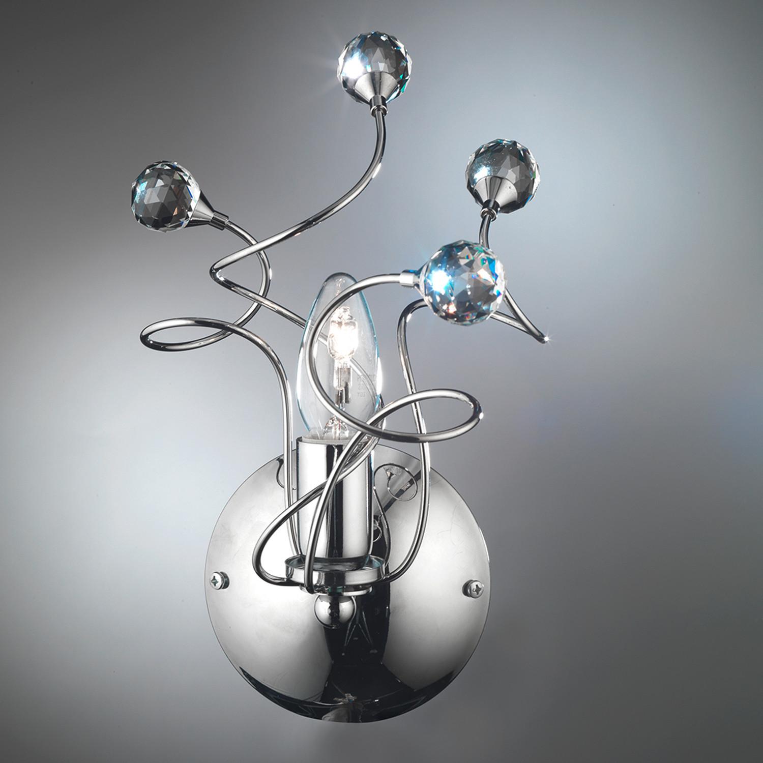 Wandleuchte Trilly Chromfarben L: 20 cm - Chromfarben, Basics, Glas/Metall (20/20/32cm)
