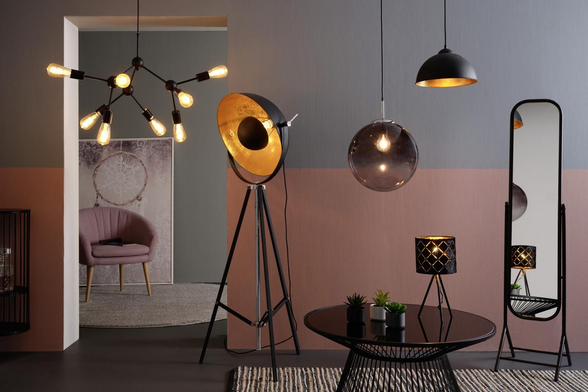 Stojací lampa Jule V: 176cm, 60 Watt - černá/barvy zlata, Lifestyle, kov (50/176cm) - Mömax