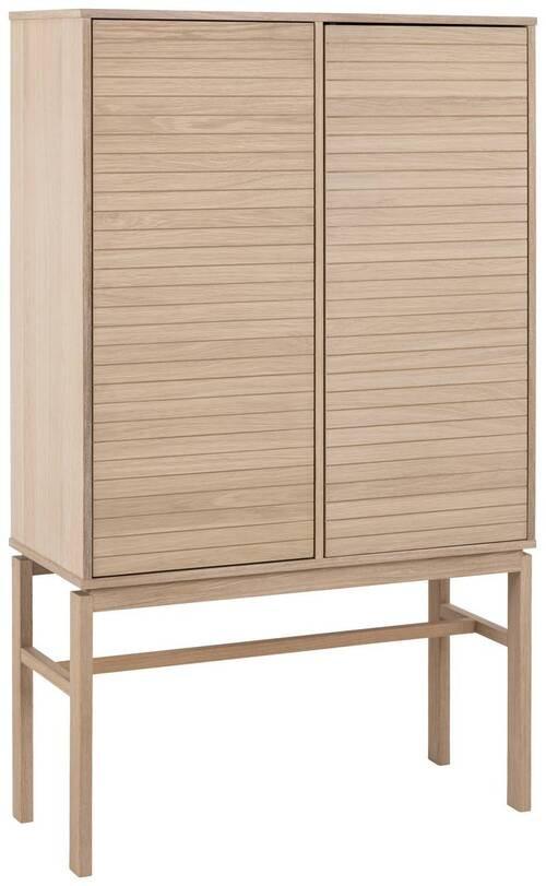 Vysoká komoda LINLEY - biela/farba duba, Design, drevo/kompozitné drevo (90,8/150/40cm) - Livetastic