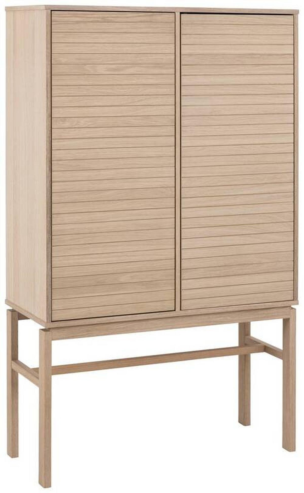 Vysoká komoda LINLEY - biela/farba duba, Design, drevo/kompozitné drevo (90,8/150/40cm) - Livetastic
