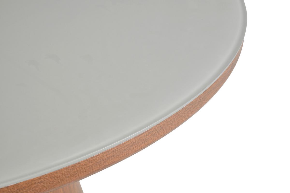 Esstisch Sienna Walnussfarben/D-Grau L: 120 cm - Dunkelgrau/Walnussfarben, MODERN, Glas/Holzwerkstoff (120/120/75cm) - MID.YOU