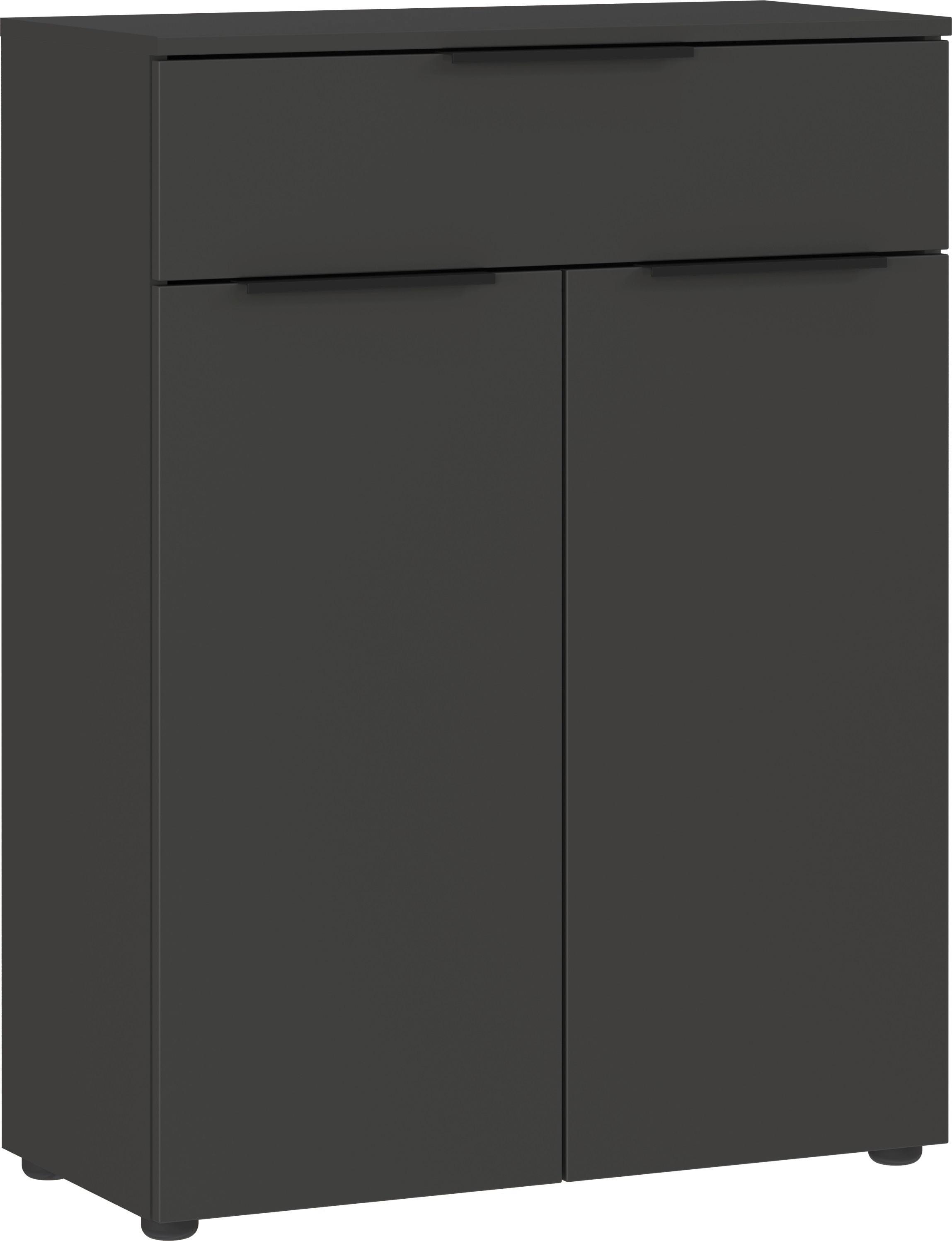 Unterschrank Crandon Graphitfarben, B:71 cm - Schwarz/Graphitfarben, MODERN, Holzwerkstoff (71/95/34cm) - Germania