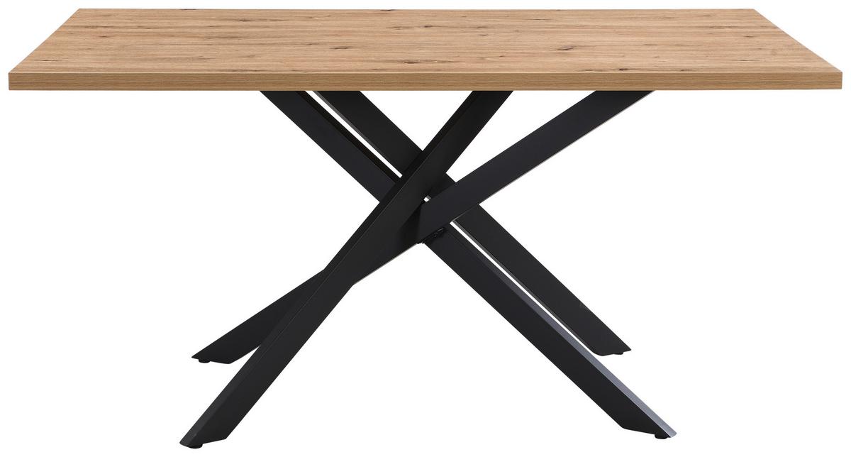Esstisch Ebbo 150x90 cm Wildeiche Dekor - Wildeiche/Schwarz, LIFESTYLE, Holzwerkstoff/Metall (150/75/90cm)