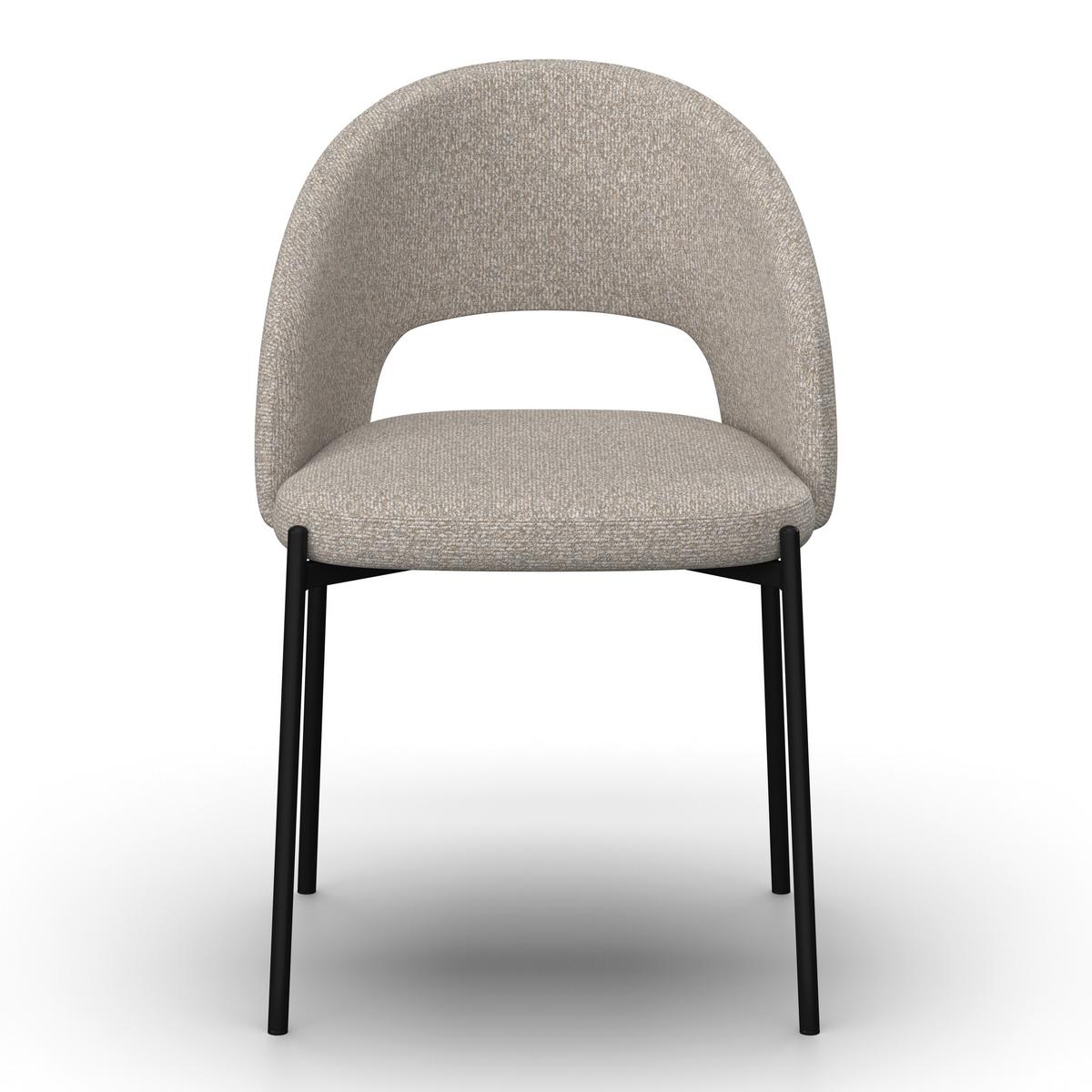 Stolička Nadiya svetlá sivá - čierna/svetlosivá, Modern, kov/drevo (52/78/56cm) - Bessagi Home