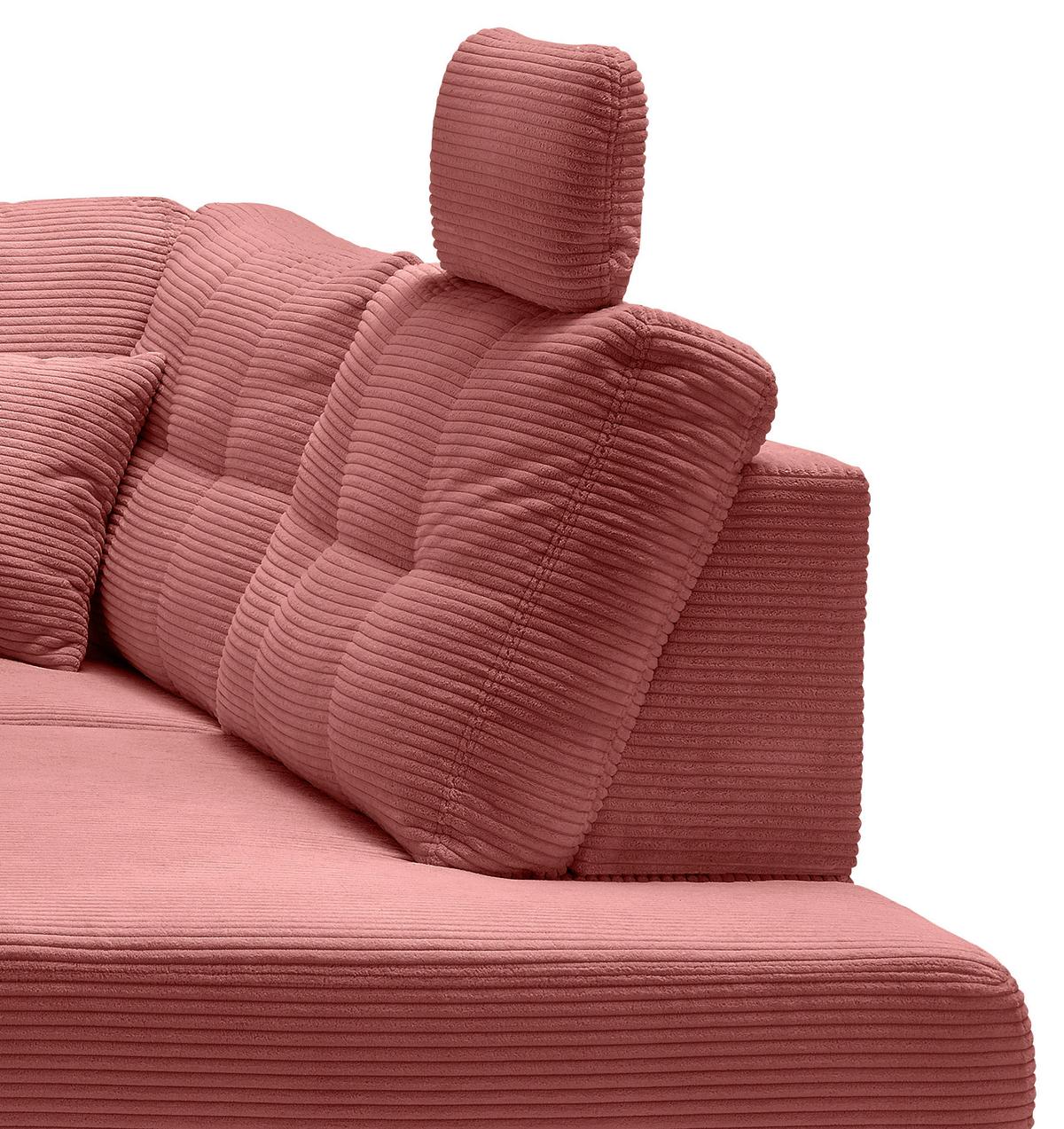 Ecksofa Brizzini Koralle S: 274x206 Cm - Koralle/Naturfarben, MODERN, Textil (274/206cm) - Livetastic