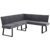 Eckbank Anthrazit/Metallbeine Terri 190x150cm - Anthrazit/Schwarz, MODERN, Textil/Metall (190/150cm) - MID.YOU